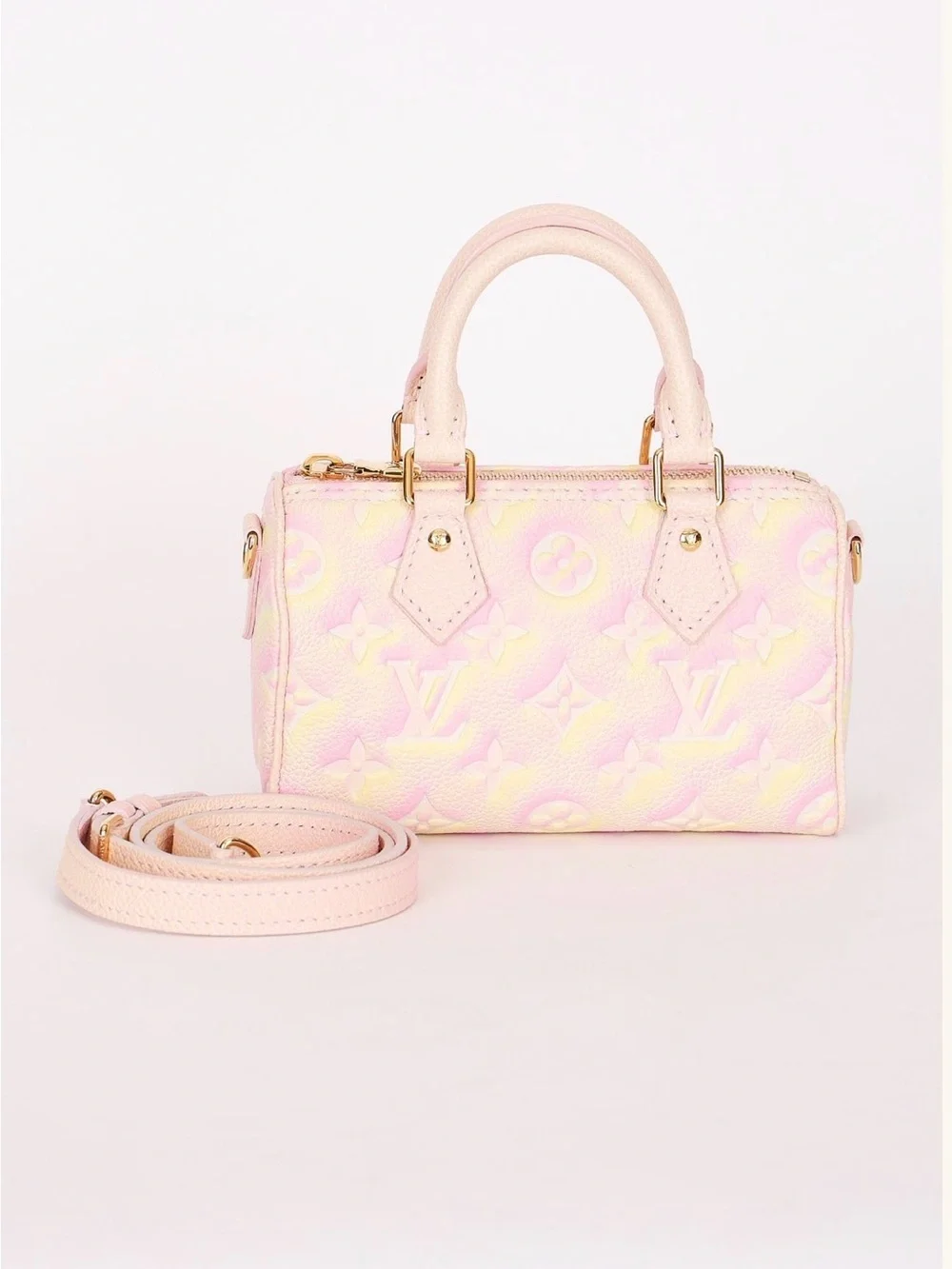 EUC Louis Vuitton Nano Speedy, 2022, Stardust Empreinte